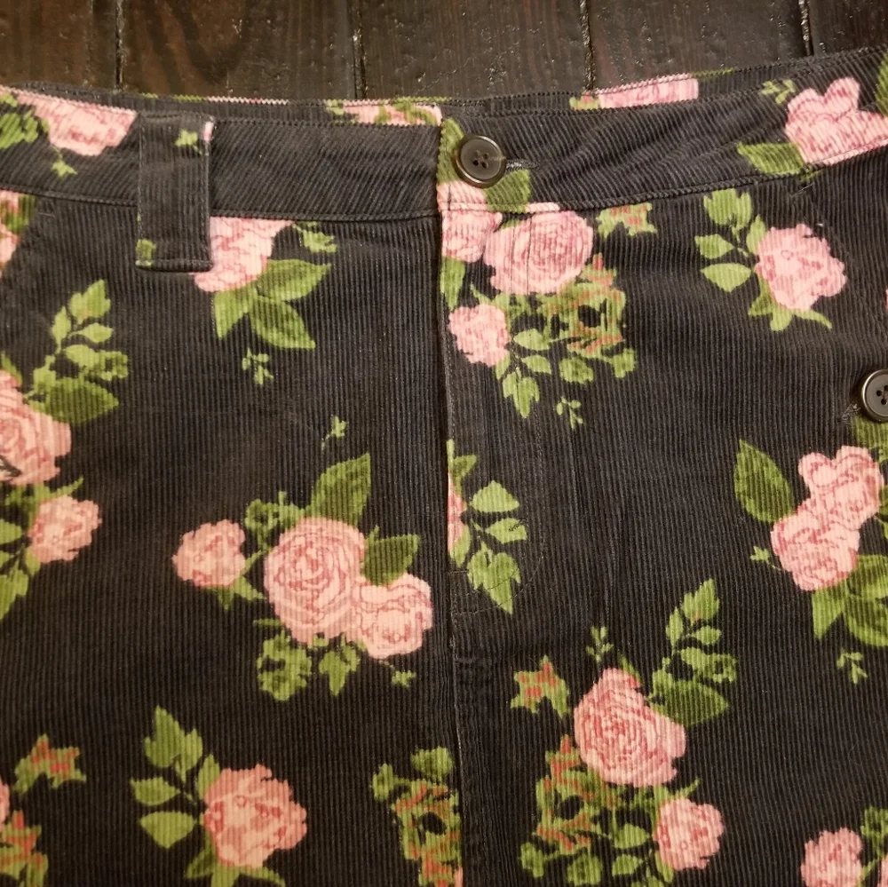 WILD FABLE CORDUROY MINI SKIRT FLORAL POCKETS ROSE DATE NIGHT Y2K FALL WINTER 4